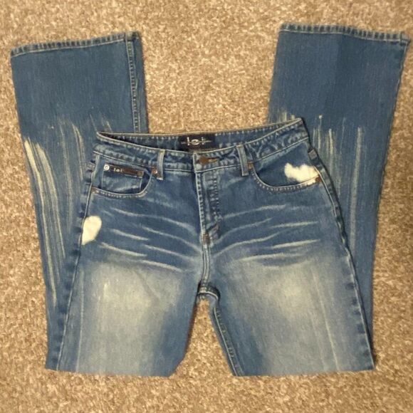 lei Acid Wash Cotton Bootcut Denim Womens Jeans Size 9 - Picture 1 of 7